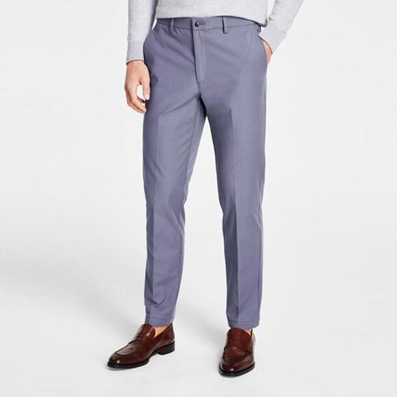 Michael Kors Men's Ash Blue Cotton Stretch Major Classic Dress Pants Size 38x34 - Picture 1 of 6
